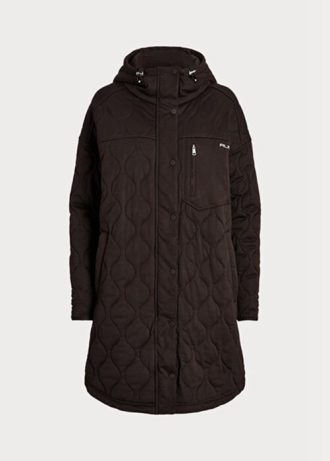 Abrigos acolchados extragrandes con capucha de Ralph Lauren para mujer en color marrón