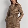 Abrigos acolchados metalizados Ralph Lauren para mujer en marrón