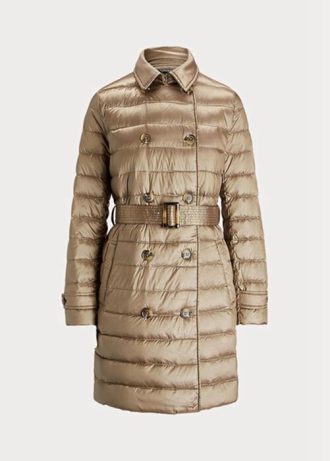 Abrigos acolchados metalizados Ralph Lauren para mujer en marrón
