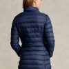 Abrigos acolchados plegables de tafetán azul Ralph Lauren para mujer