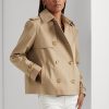 Abrigos cortos cruzados Ralph Lauren beige para mujer