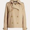 Abrigos cortos cruzados Ralph Lauren beige para mujer
