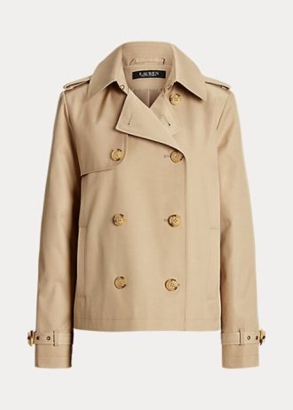 Abrigos cortos cruzados Ralph Lauren beige para mujer