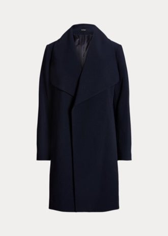 Abrigos cruzados de crepé Ralph Lauren para mujer en azul marino