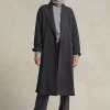 Abrigos cruzados de franela Ralph Lauren gris oscuro para mujer