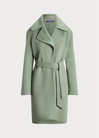 Abrigos cruzados de lana y cachemir Ralph Lauren Cameo para mujer en verde