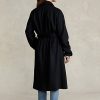 Abrigos cruzados negros de mezcla de lana con solapa de pico de Ralph Lauren para mujer