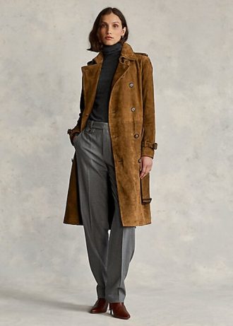 Abrigos de ante Ralph Lauren marrones para mujer