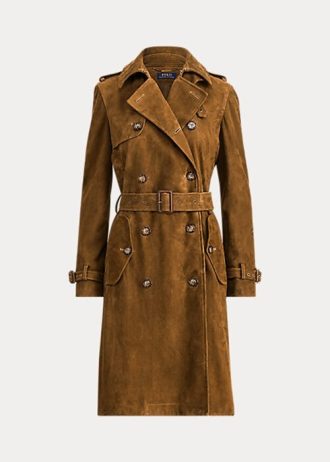Abrigos de ante Ralph Lauren marrones para mujer