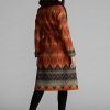 Abrigos de jacquard con cuello de piel de oveja Ralph Lauren para mujer en color naranja Abrigos de jacquard con cuello de piel de oveja Ralph Lauren para mujer en color naranja