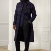 Abrigos de lana a cuadros de Ralph Lauren para hombre, color negro/nacy Abrigos de lana a cuadros de Ralph Lauren para hombre, color negro/nacy