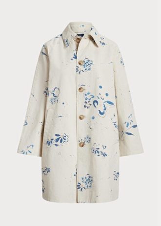 Abrigos de lona blancos con motivos florales de Ralph Lauren para mujer