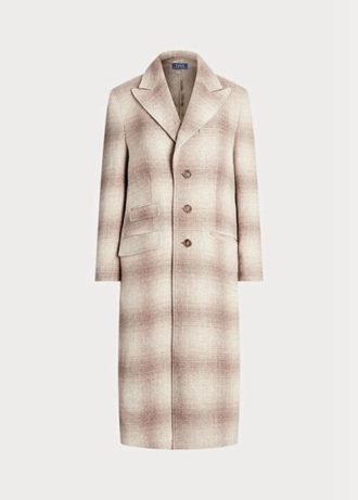 Abrigos de mezcla de lana a cuadros Ralph Lauren para mujer en color marrón