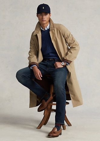 Abrigos de paseo de algodón tejido Ralph Lauren beige para hombre