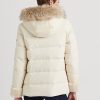Abrigos de plumón con ribete de piel sintética Ralph Lauren para mujer en color crema Abrigos de plumón con ribete de piel sintética Ralph Lauren para mujer en color crema