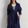 Abrigos de sarga de mezcla de algodón Ralph Lauren para mujer en color azul marino Abrigos de sarga de mezcla de algodón Ralph Lauren para mujer en color azul marino
