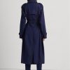 Abrigos de sarga de mezcla de algodón Ralph Lauren para mujer en color azul marino Abrigos de sarga de mezcla de algodón Ralph Lauren para mujer en color azul marino