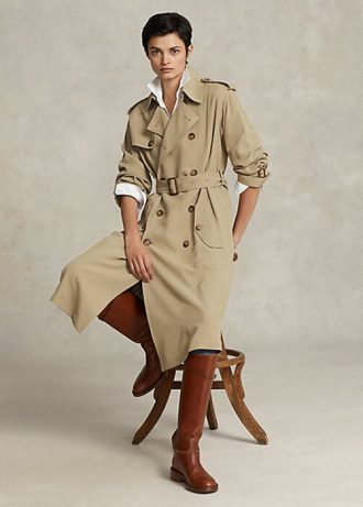 Abrigos de sarga Ralph Lauren color caqui para mujer