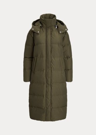 Abrigos largos de plumón impermeables Ralph Lauren para mujer en color oliva Abrigos largos de plumón impermeables Ralph Lauren para mujer en color oliva