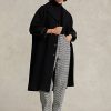 Abrigos negros extragrandes de mezcla de lana con diseño de espiga de Ralph Lauren para mujer Abrigos negros extragrandes de mezcla de lana con diseño de espiga de Ralph Lauren para mujer
