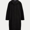 Abrigos negros extragrandes de mezcla de lana con diseño de espiga de Ralph Lauren para mujer Abrigos negros extragrandes de mezcla de lana con diseño de espiga de Ralph Lauren para mujer