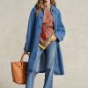 Abrigos Ralph Lauren azules de mezcla de algodón y seda para mujer Abrigos Ralph Lauren azules de mezcla de algodón y seda para mujer