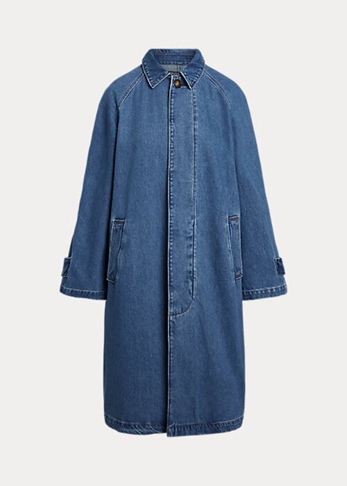 Abrigos Ralph Lauren azules de mezcla de algodón y seda para mujer Abrigos Ralph Lauren azules de mezcla de algodón y seda para mujer