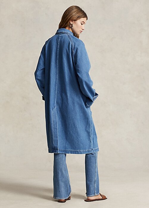 Abrigos Ralph Lauren azules de mezcla de algodón y seda para mujer Abrigos Ralph Lauren azules de mezcla de algodón y seda para mujer