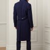 Abrigos Ralph Lauren de lana con diseño de espiga, hechos a mano, en azul marino oscuro para hombre Abrigos Ralph Lauren de lana con diseño de espiga, hechos a mano, en azul marino oscuro para hombre