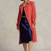 Abrigos Ralph Lauren de mezcla de seda naranja para mujer Abrigos Ralph Lauren de mezcla de seda naranja para mujer