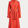 Abrigos Ralph Lauren de mezcla de seda naranja para mujer Abrigos Ralph Lauren de mezcla de seda naranja para mujer