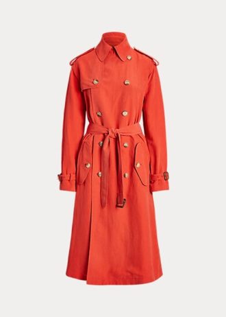 Abrigos Ralph Lauren de mezcla de seda naranja para mujer Abrigos Ralph Lauren de mezcla de seda naranja para mujer