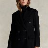Abrigos Ralph Lauren Melton negros de mezcla de lana y terciopelo con cuello alto para mujer Abrigos Ralph Lauren Melton negros de mezcla de lana y terciopelo con cuello alto para mujer