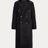 Abrigos Ralph Lauren Melton negros de mezcla de lana y terciopelo con cuello alto para mujer Abrigos Ralph Lauren Melton negros de mezcla de lana y terciopelo con cuello alto para mujer