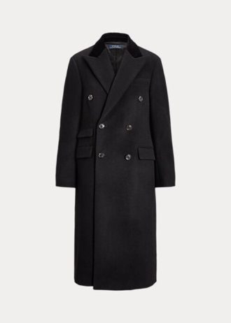 Abrigos Ralph Lauren Melton negros de mezcla de lana y terciopelo con cuello alto para mujer Abrigos Ralph Lauren Melton negros de mezcla de lana y terciopelo con cuello alto para mujer