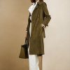 Abrigos Ralph Lauren Romilly de ante de cordero para mujer en color oliva Abrigos Ralph Lauren Romilly de ante de cordero para mujer en color oliva