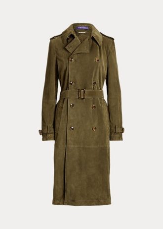 Abrigos Ralph Lauren Romilly de ante de cordero para mujer en color oliva Abrigos Ralph Lauren Romilly de ante de cordero para mujer en color oliva