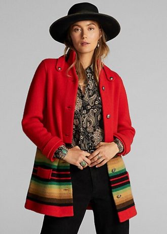 Abrigos tipo suéter de lana Ralph Lauren rojos para mujer Abrigos tipo suéter de lana Ralph Lauren rojos para mujer