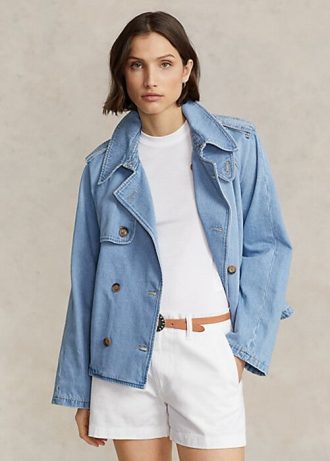 Abrigos vaqueros de corte cuadrado extragrande de Ralph Lauren para mujer en azul Abrigos vaqueros de corte cuadrado extragrande de Ralph Lauren para mujer en azul