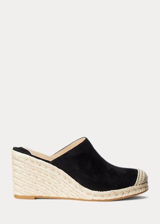 Alpargata de ante Ralph Lauren Pennie de mujer de color negro