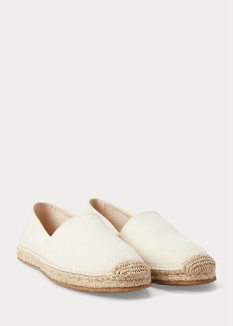 Alpargata de lona Ralph Lauren de hombre blanco