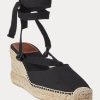Alpargatas de cuña de lona Ralph Lauren negras para mujer Alpargatas de cuña de lona Ralph Lauren negras para mujer