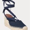 Alpargatas de cuña de lona Ralph Lauren para mujer en color azul marino Alpargatas de cuña de lona Ralph Lauren para mujer en color azul marino