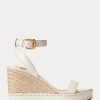 Alpargatas de piel blancas Ralph Lauren Hilarie para mujer Alpargatas de piel blancas Ralph Lauren Hilarie para mujer