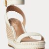Alpargatas de piel blancas Ralph Lauren Hilarie para mujer Alpargatas de piel blancas Ralph Lauren Hilarie para mujer