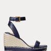 Alpargatas de piel Ralph Lauren Hilarie para mujer en color azul marino Alpargatas de piel Ralph Lauren Hilarie para mujer en color azul marino