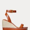 Alpargatas de piel Ralph Lauren Hilarie para mujer en color marrón Alpargatas de piel Ralph Lauren Hilarie para mujer en color marrón