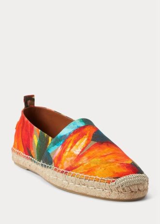 Alpargatas Ralph Lauren Bowsworth de lino con estampado floral para hombre en color naranja