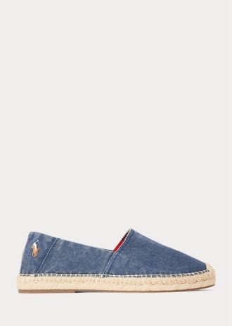 Alpargatas Ralph Lauren Cevio de lona lavada para hombre en azul marino claro