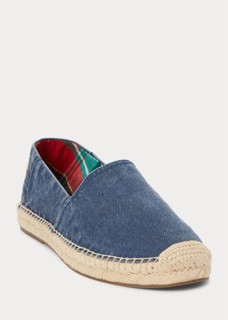 Alpargatas Ralph Lauren Cevio de lona lavada para hombre en azul marino claro